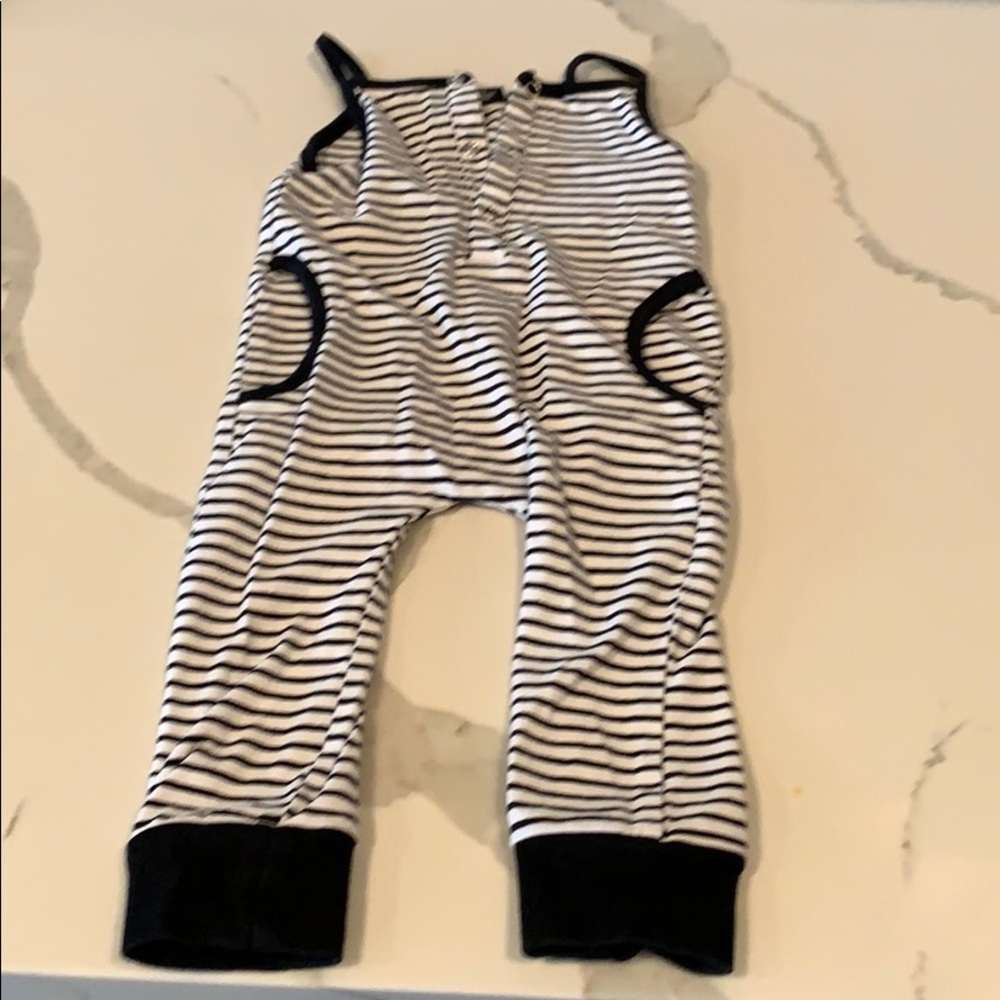Little bibsy black and white one piece 9-12 months